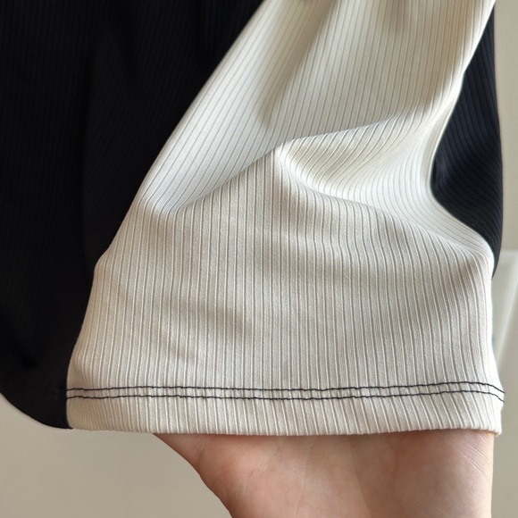 Sfera Collection Black and White Ribbed Twist Front Maxi Dress, European XL - Picture 10 of 15